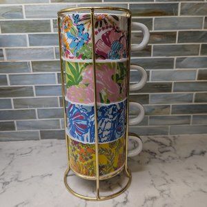 Lilly Pulitzer for Target Porcelain Stacking Espresso Coffee Mugs